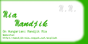 mia mandjik business card